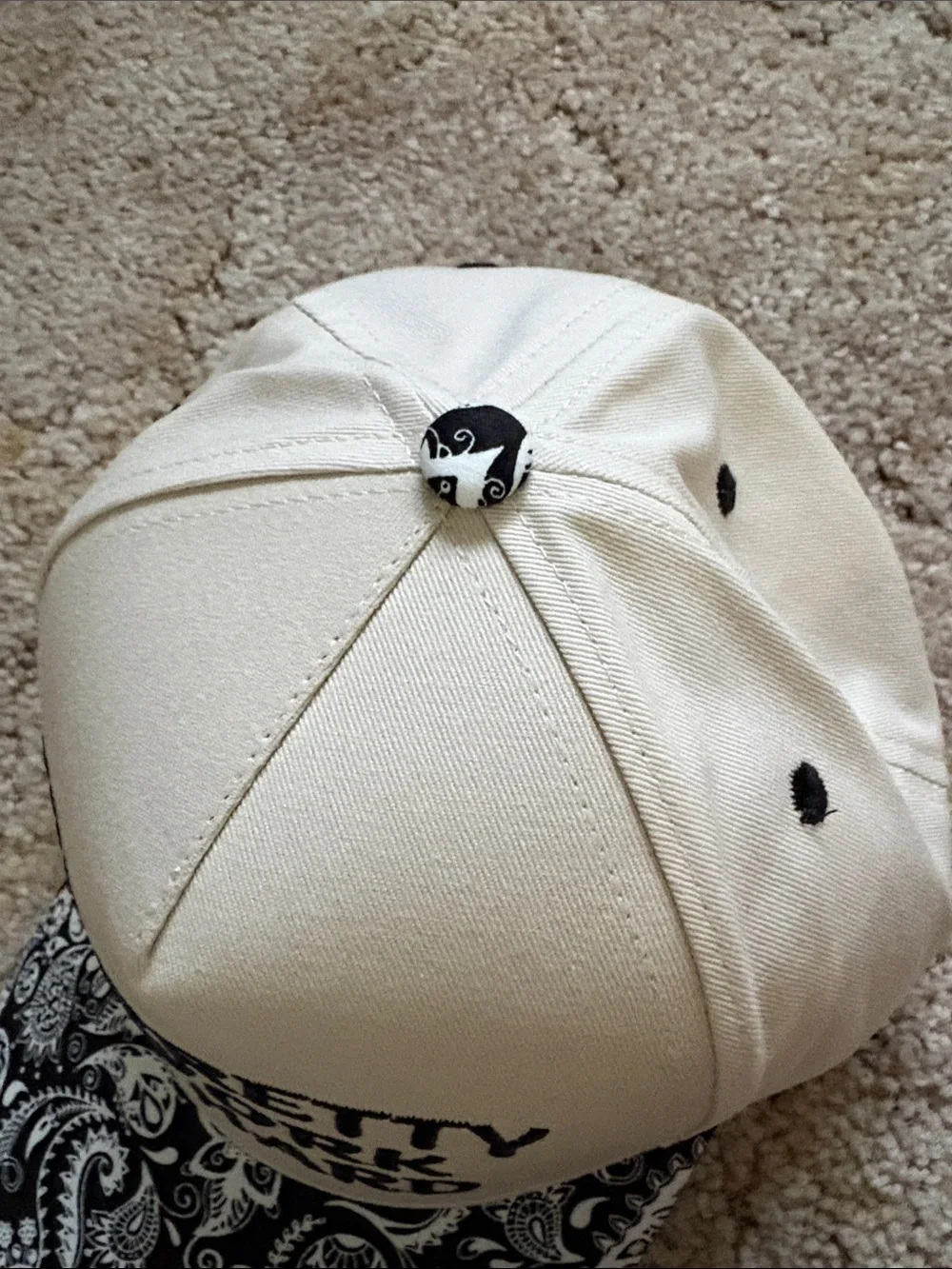 Too Pretty To Work This Hard Embroidered Cream and Black Cap